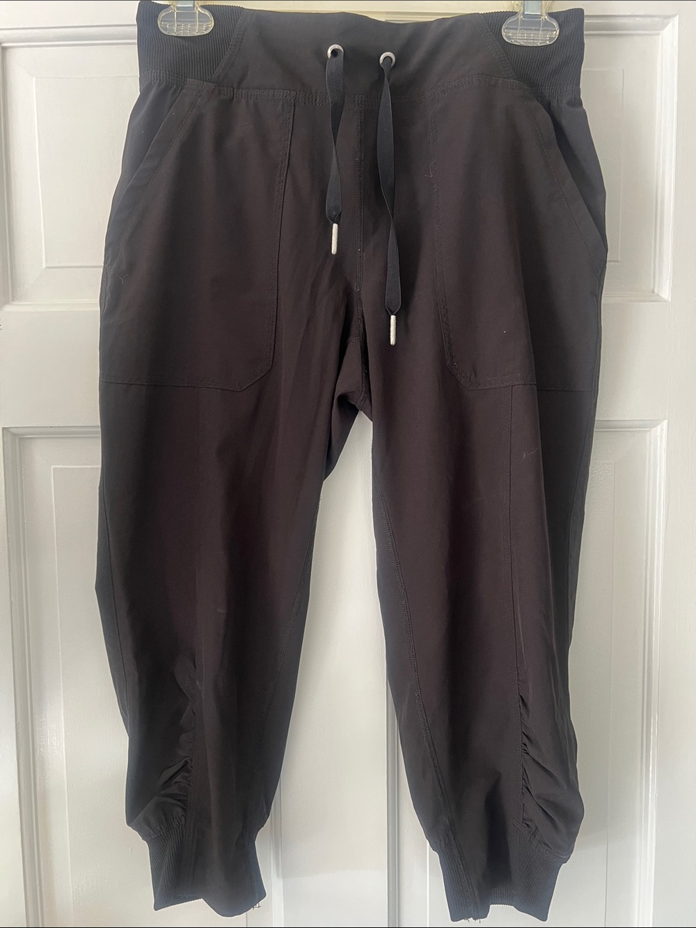 Calvin Klein Black Relaxed Cropped Drawstring Joggers